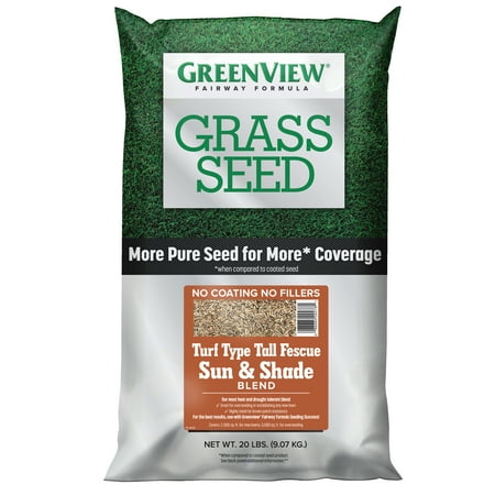 GreenView Fairway Formula Grass Seed Turf Type Tall Fescue Sun & Shade Blend, 20 (Best Type Of Grass Seed For Shade)
