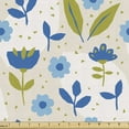 thumbnail image 1 of Floral Fabric by the Yard, Digitally Generated Geometric Flower and Leaves, Upholstery Fabric for Dining Chairs Home Decor Accents, Eggshell Olive Green by Ambesonne, 1 of 5