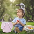 thumbnail image 6 of Easter Bunny Basket Bags with Rabbit Ears, Cute Easter Buckets for Egg Hunts, Candy Storage, and Decorations, Reusable Tote for Kids & Adults, 6 of 6