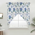 thumbnail image 5 of Blue Spring Floral Kitchen Window Curtains, Swag Curtains Valance for Bedroom Living Room Bathroom, Watercolor Botanical Elegant Rod Pocket Window Treatment Curtain Block Drapes 2 Panels 36"x63", 5 of 9