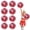 Red+Silver, variant on 10 Pcs Cheerleading Pom Poms, Cheerleader Pompoms with Finger Holes,Fit for Team Spirit Sports Dance Cheering
