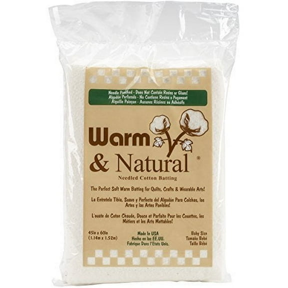 Warm Company Batting 2322 Warm & Natural Cotton Batting-Crib Size 45"X60" Pack of 2