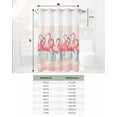 thumbnail image 6 of No Hook Shower Curtain with Snap-in Liner, Pink Flamingo Waterproof Fabric Bathroom Curtains, Summer Flamingo Coastal Ocean Beach Bath Curtains & Mesh Top Window 72"x84" Long, 6 of 6