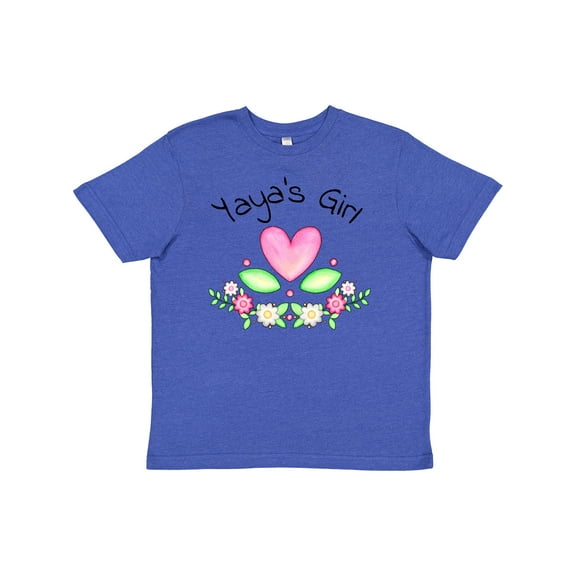 Inktastic Yaya's Girl- heart flowers Youth T-Shirt
