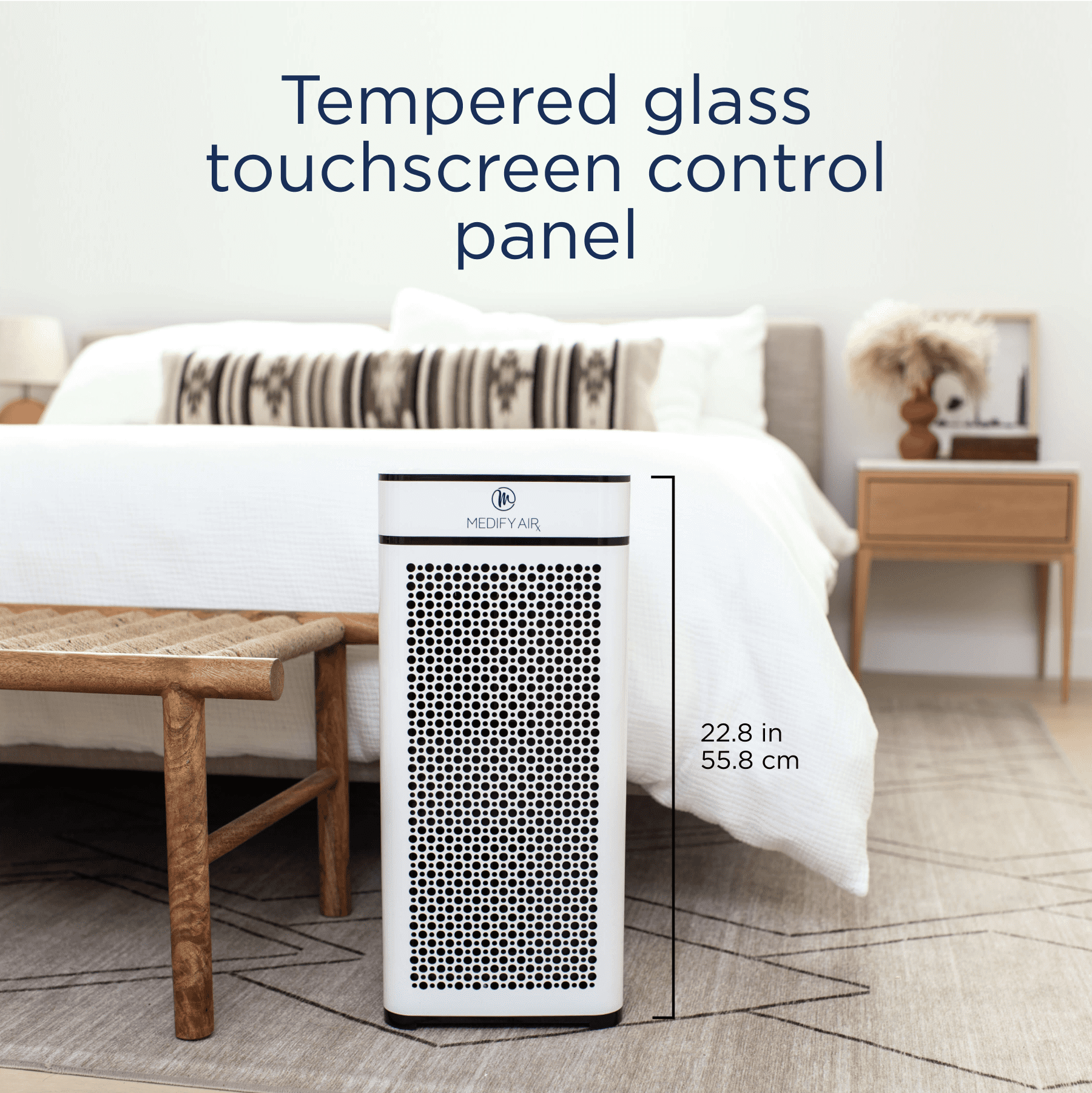 Medify Air White MA-40 Air Purifier with HEPA Filters I Smoke Dust Pet Odors I 3 in 1 with Pre-filter HEPA H13 & Activated Carbon I Removal of 0.1 to 0.3 microns I 1,793 Sq ft Coverage I 1-Pack