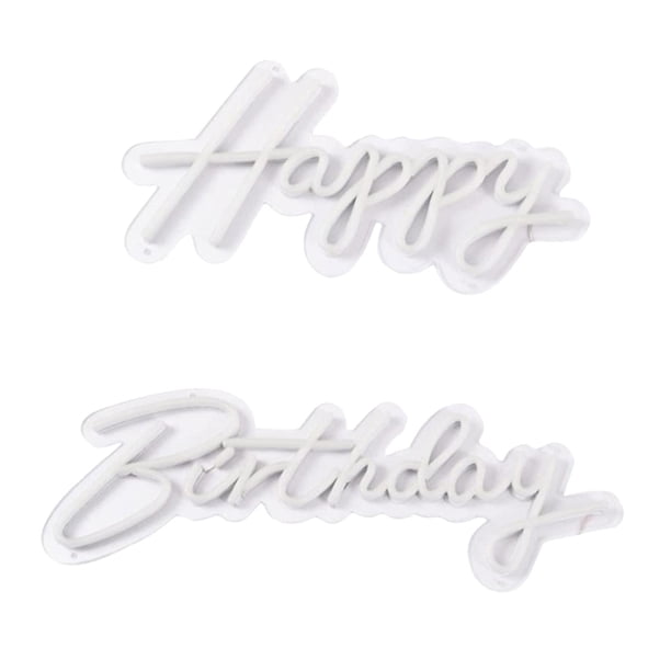 Cool Happy Birthday Letrero de neón USB Cálido LED Decoraciones artísticas colgantes para la decoración de la de cumpleaños