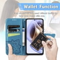 thumbnail image 5 of Wallet Case for Motorola Moto G200 5G, 3D Butterfly Flower PU Leather with Credit Card Slots Holder Magnetic Closure Folio Phone Cover Case for Moto Edge 30/G200 Rhinestone Blue, 5 of 14