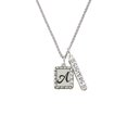 thumbnail image 2 of Delight Jewelry Silvertone Pebble Border Initial - A Silvertone Sisters Best Friends Forever Bar Charm Necklace, 23", 2 of 4