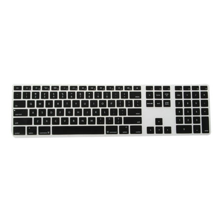 Growment Silicone Thin Keyboard Skin Cover Protector With Numeric Keypad For Apple iMac Black