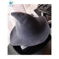 thumbnail image 4 of Deago Women Witch Hat Cotton Wool Fashion Witch Sun Hats For Halloween Christmas Streetwear Party Accessories (Gray), 4 of 4