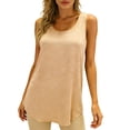 thumbnail image 5 of Antinious Ladies Solid Crewneck Sleeveless Irregular Summer Casual Tank Top, 5 of 5