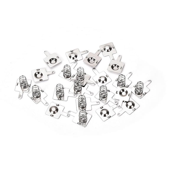 20Pcs Silver Tone Metal Spring Battery Contact Plate Set For AA AAA Batteri C WL
