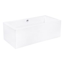 Kingston Brass VTDE673321 67-Inch Acrylic Rectangular Double Ended Freestanding Tub with Drain in Glossy White