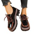 thumbnail image 5 of Willtoo Women's Leather Shoes Color Blocking Platform Oxfords Comfortable Pumps Round Toe Chunky Heel Anti-Slip Lug Sole Causal Lace-up Loafers Dress Work Shoes, 5 of 5