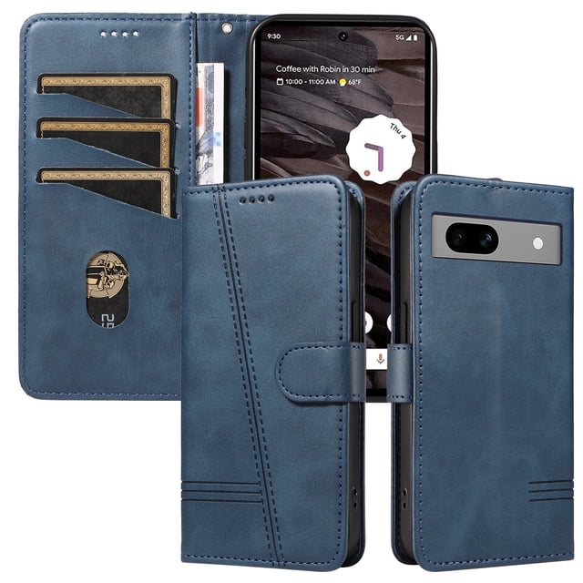 Phone Case for Google Pixel 7A 5G Magnetic PU Leather Card Slots Durable Wallet Cover