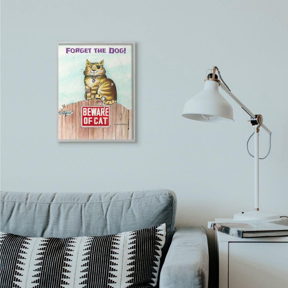 Stupell Industries Forget The Dog Funny Cat Cartoon Pet Design Framed Wall Art by Gary Patterson