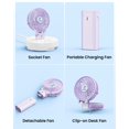 thumbnail image 4 of Kibee Ventilador Portátil De Mano – 5200 Mah Usb Recargable [20 Horas De Funcionamiento Máximo] Con Banco De Energía Plegable 180 Mini Ventilador Personal De 3 Velocidades Con Soporte Para Viajes/Al A, 4 of 5