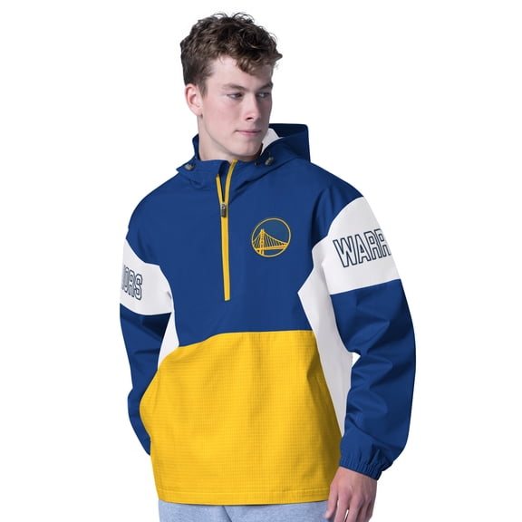 Men's G-III Sports by Carl Banks  Royal/Gold Golden State Warriors Tailgate Half-Zip Hoodie
