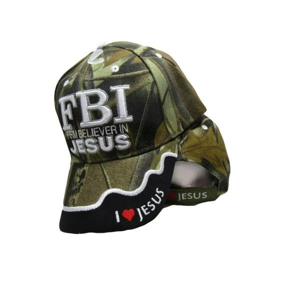 JESUS RELIGIOUS FBI FIRM BELIEVER IN JESUS CAMO COLOR CHRISTIAN HAT BALL CAP