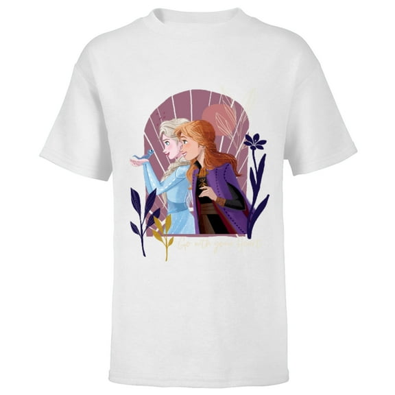 Disney Frozen Elsa Anna Bruni Go With Your Heart - Short Sleeve T-Shirt for Kids - Customized-White