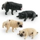 thumbnail image 1 of Set de figuras Pug Dog de 4 piezas de PVC realista para niños, 1 of 2