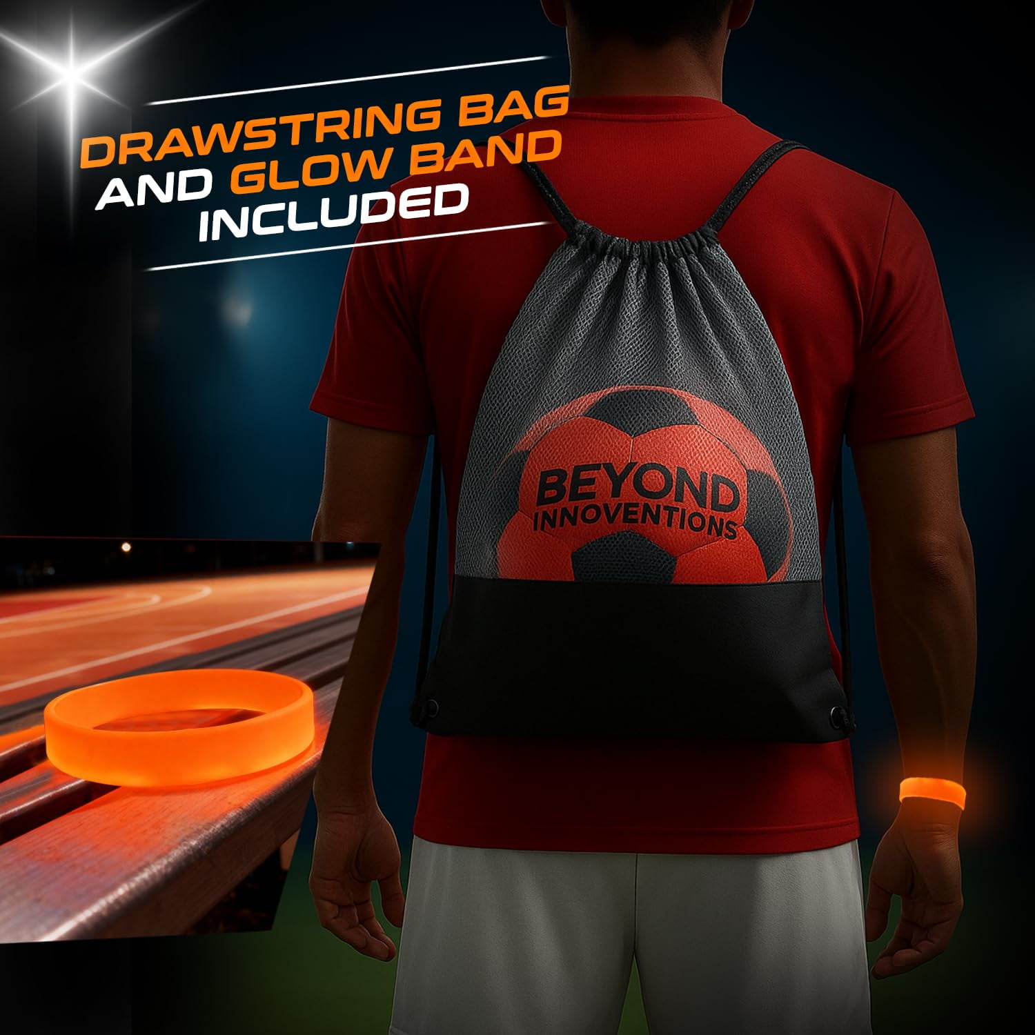 BEYOND INNOVENTIONS Soccer Ball Light Up Glow in the Dark for Boys & Girls 8-15+ Year Old, Size 5