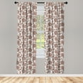 thumbnail image 4 of Ambesonne Floral Window Curtains, Ornamental Foliage Motif, Each 28" W x 95" L, Warm Taupe Umber Blush, 4 of 4