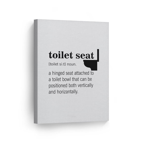 Smile Art Design Noun Dictionary Definition of Toilet Seat Funny Quote Saying Bathroom Decor CANVAS PRINT Funny Bathroom Sign Bathroom Wall Decor Wall Art Home Decor Ready to Hang Made in USA- 12x8
