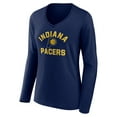 thumbnail image 2 of Women's  Navy Indiana Pacers Overtime V-Neck Long Sleeve T-Shirt, 2 of 3