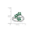 thumbnail image 2 of 3/5 Carat (Ctw) Emerald Flower Ring in Sterling Silver with Accent Diamonds for Women, 2 of 5