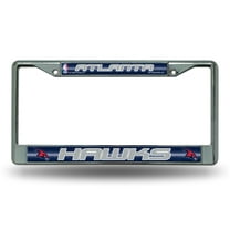 Atlanta Basketball Hawks Standard Size Chrome License Plate Frame - It Sparkles! - Let's Go!