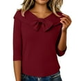 thumbnail image 1 of Breezora Women's Loose Knit Sweater With Hood And Exposed Shoulder For Spring Autumn Fashion Tops XXXXL Size Wine, 1 of 4