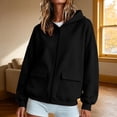 thumbnail image 2 of LIIPEE Zip Up Hoodies For Women Long Sleeve Solid Color Hooded Sweatshirts Ladies Fall Winter Comfortable Sweatshirt With Pockets,M, 2 of 4