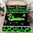 thumbnail image 2 of Castle Fairy Female Women Men Gradient Queen Crown Twin Sheet Sets 3pcs,Abstract Cheetah Print Twin Fitted Sheet Microfiber,Flying Butterflies Glitter Breathable Flat Sheet,Luxury Bedroom Decor, 2 of 7