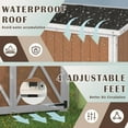 thumbnail image 4 of YODOLLA Outdoor Wooden Storage Shed with Waterproof Roof, Patio Storage Cabinet with 2 Removable Shelves and Double Lockable Doors in Brown, 4 of 7