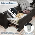 thumbnail image 2 of amerlife Twin Daybed with Bookcase Headboard, USB-C Charging, RGB Lights & 3 Drawers, No Box Spring Needed, Platform Bed Frame for Teens, Dorms, Guest Room,Black, 2 of 9
