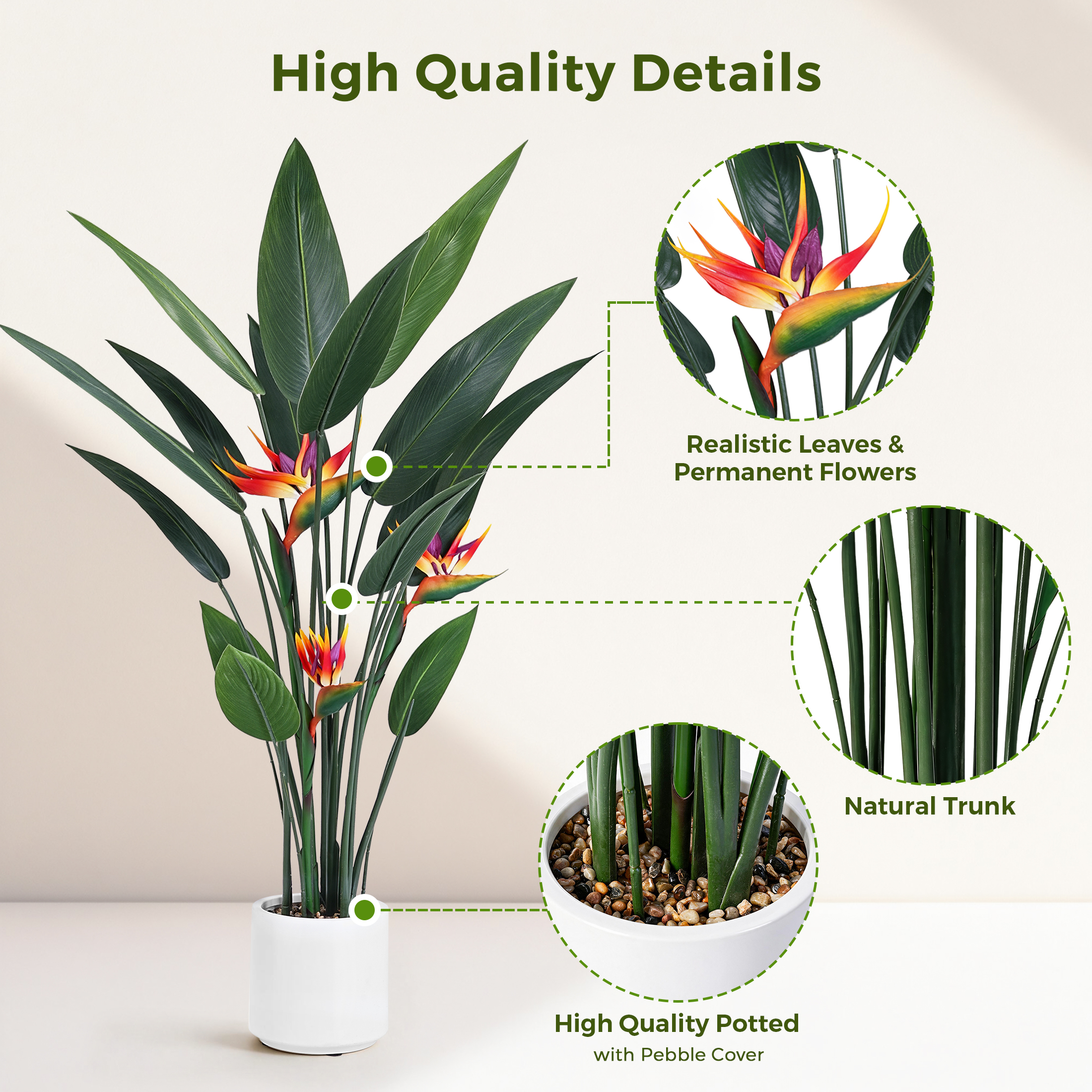 Vipuse 4-Foot Artificial Bird of Paradise Tree photo 5