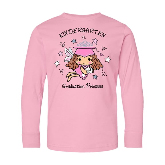 Inktastic Kindergarten Graduation Princess Long Sleeve Youth T-Shirt
