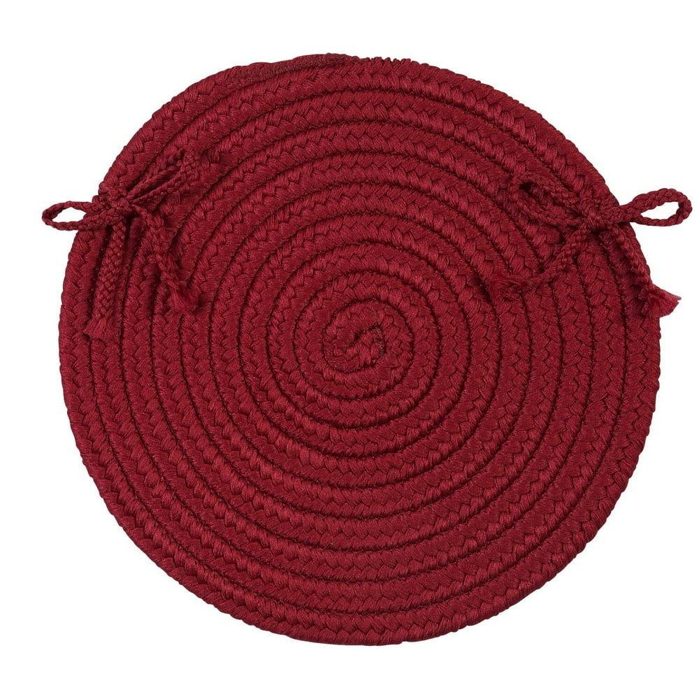 15" Red Handmade Braided Chair Pad