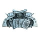 thumbnail image 1 of Reloj de pared vintage con armas y cartas de juego, estilo occidental, 1 of 1