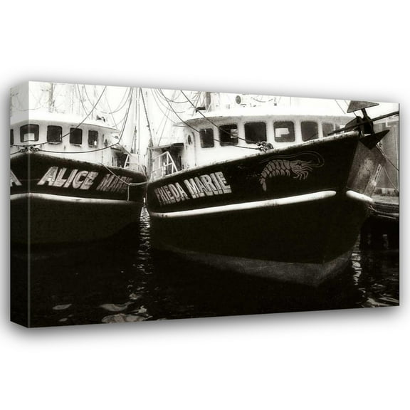 Alan Hausenflock 24x17 Gallery Wrapped Canvas Wall Art Titled - Beaufort Shrimpers