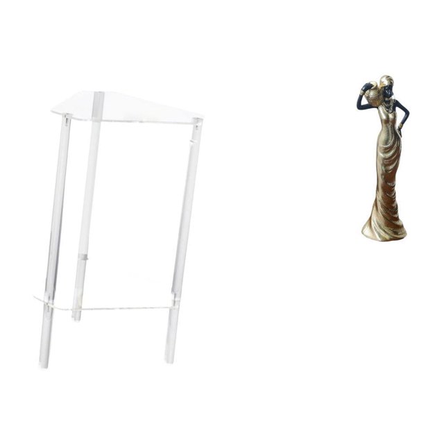 Mesita de noche,Mesa auxiliar de acrílico transparente,mesa auxiliar transparente de 2 niveles,Figura de escritorio,Figuritas africanas,artesanías,artículos de escritorio