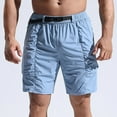 thumbnail image 5 of AXXD Mens Shorts Clearance Blue Summer Casual Fashion Sports Quick-dry Elastic Side Pocket Mid-waist Shorts New Arrival, 5 of 8