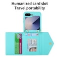 thumbnail image 4 of Allytechgroup Galaxy Z Flip 6 Case Wallet, Shockproof Phone Case with Zipper Pocket and Detachable Crossbody Shoulder Strap Protective Case Cover for Samsung Galaxy Z Flip 6, Cyan, 4 of 10