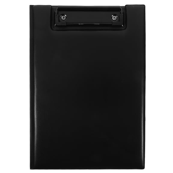 Raindrops Black PU Clipboard with Metal Clip for Office Use 8.5 x 11 Inches