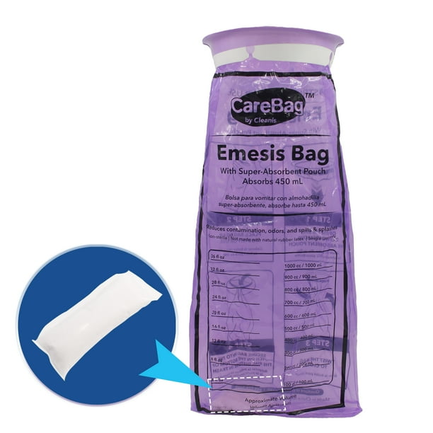 CareBag Emesis Bag with Super absorbent Pouch Absorbs 16 oz. 20