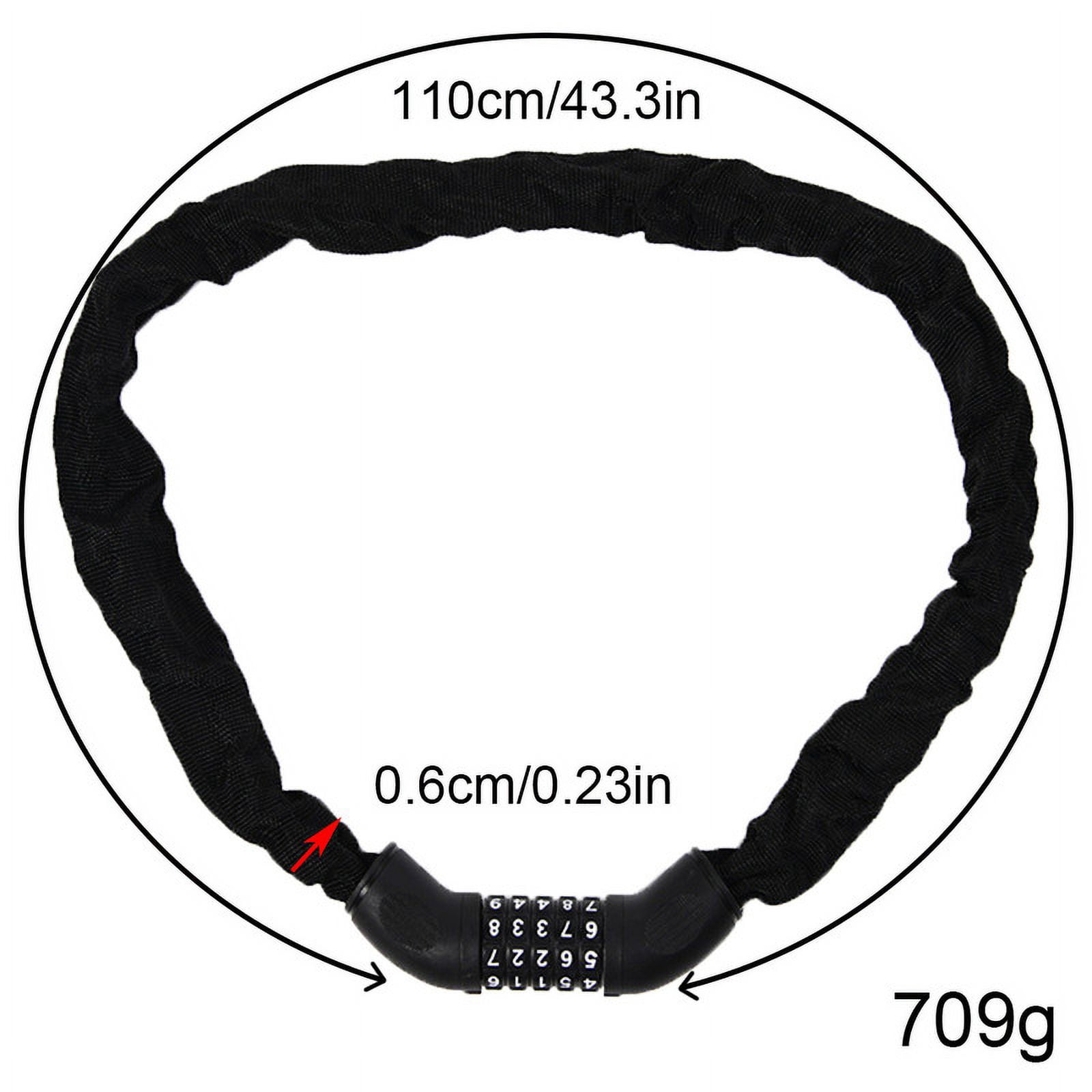 LNJBABAO Bike Chain Lock 3.6 feet 43.3'' for Bicycle Motorcycle and More