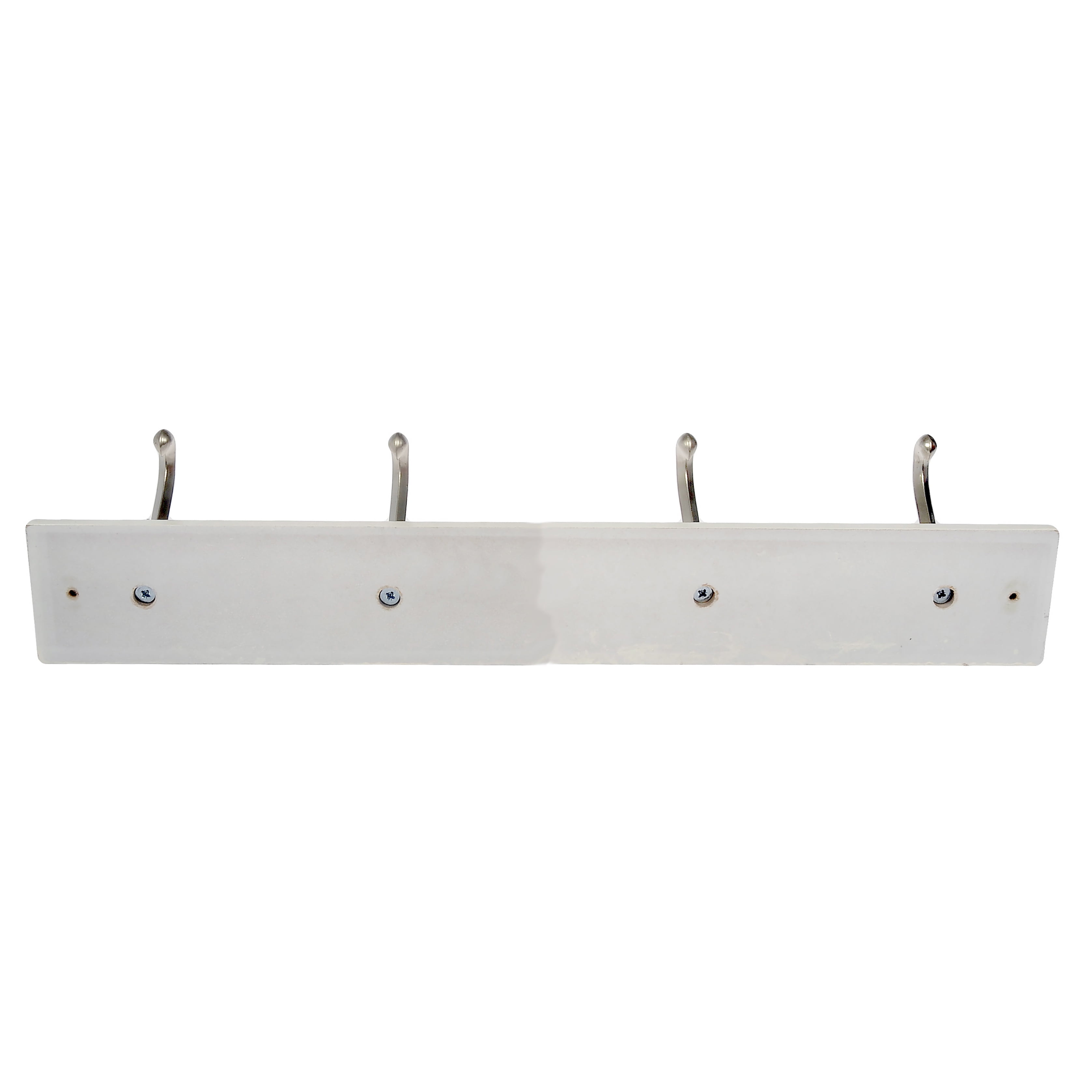 Mainstays, Hook Board, 18 in White Hookboard with 4 Satin Nickle Hooks; 30  lb Holding Capacity