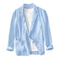 thumbnail image 3 of Casual Loose Fitting Fashionable Solid Color Layer And Linen Blouse Jacket Shirt, 3 of 3