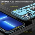 thumbnail image 3 of iPhone 12 / 12 Pro Case with Lens Protection, iPhone 12 / 12 Pro Ring Holder with Camera Cover & Kickstand Military Grade Shockproof Heavy Duty Protective Support Magnetic Car Mount Holder, Lightblue, 3 of 7